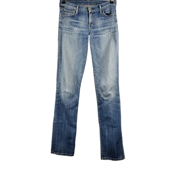 Citizens Of Humanity Denim - Citizens of Humanity Ava Low Rise Straight Leg Distressed Jeans